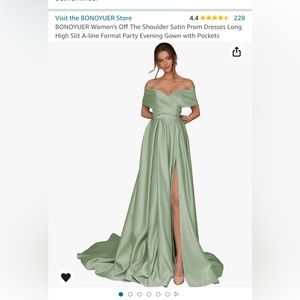 Gorgeous Sage Green Satin Formal or Bridesmaid Dress